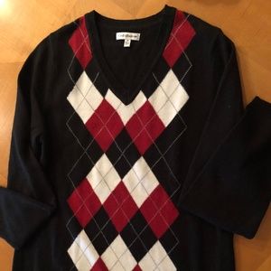 Black Argyle Sweater